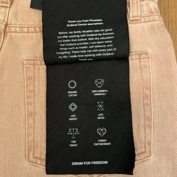 Women's Outland Denim Organic Cotton Dia Jean Shorts in Peachy Keen Size 28 - Picture 6 of 14